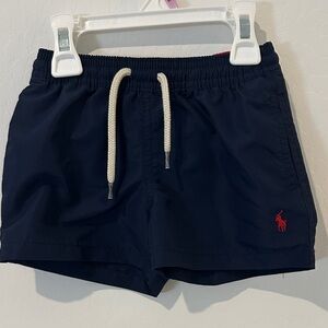 Ralph Lauren Navy Swim Shorts with Red Logo size 2t